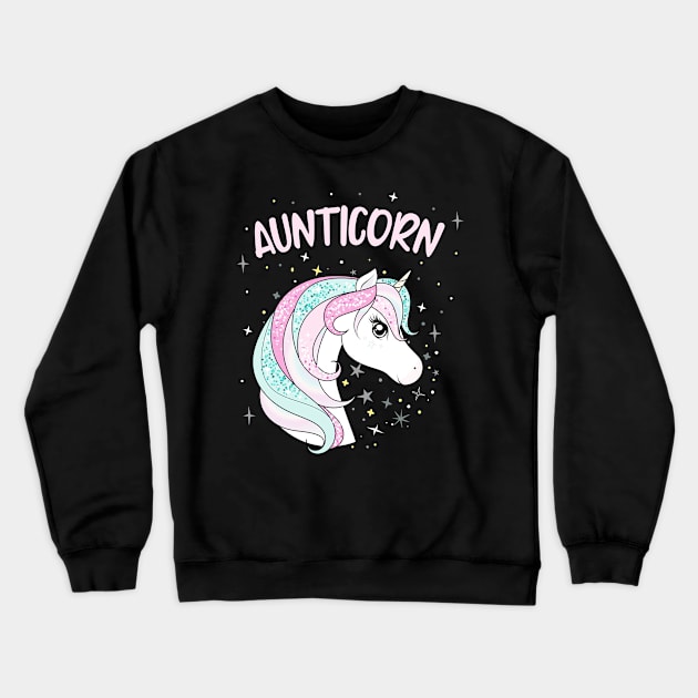 Aunticorn Aunt Unicorn Awesome Family Women Crewneck Sweatshirt by Foxxy Merch